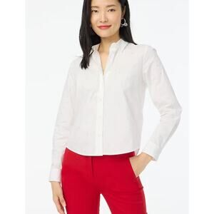 J Crew Rhinestone Modern Button Down L White NWT Shirt Top CE968 J.Crew